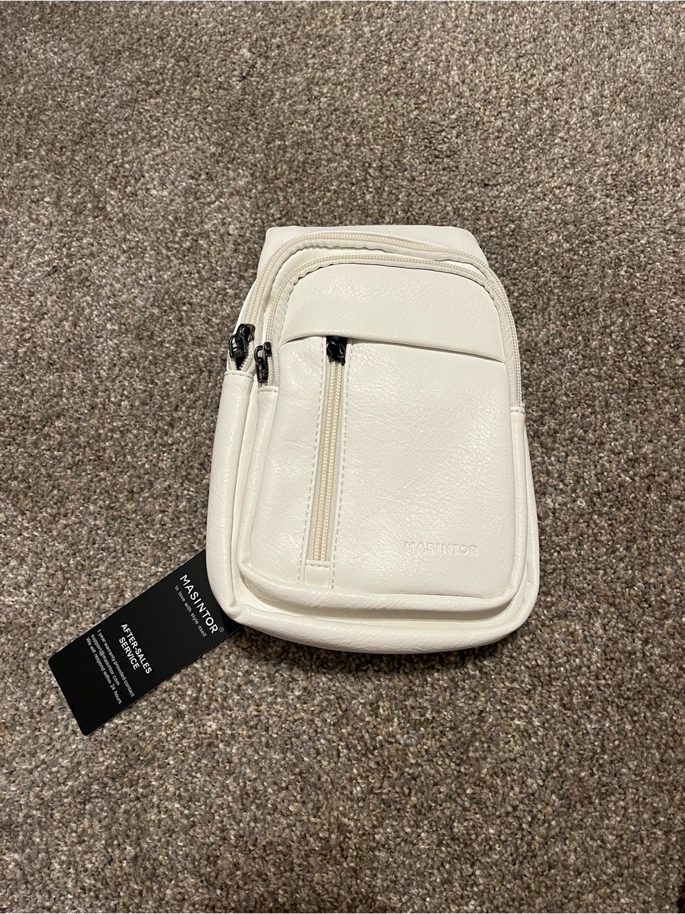 White leather crossbody bag